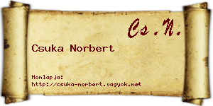 Csuka Norbert névjegykártya