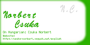 norbert csuka business card